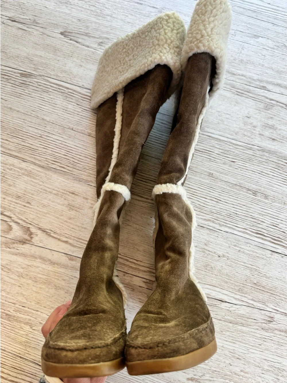 MICHAEL Michael Kors Tall Suede Shearling-Lined Boots 7M